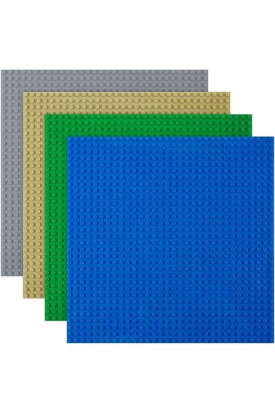 JOYZZZ Classic Baseplates, 4 Pack 25x25cm, Durable Building Plates for Bricks...