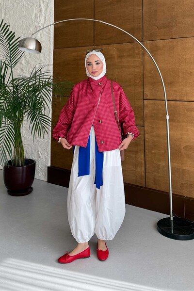 Rimel Moda Pöti Bomber Ceket Kırmızı