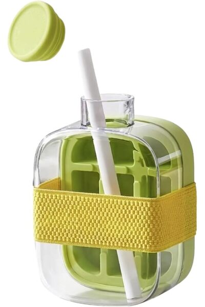 Generic 2 in 1 Silicone Water Bottle with Ice Cube Maker, Leakproof Water Bot...