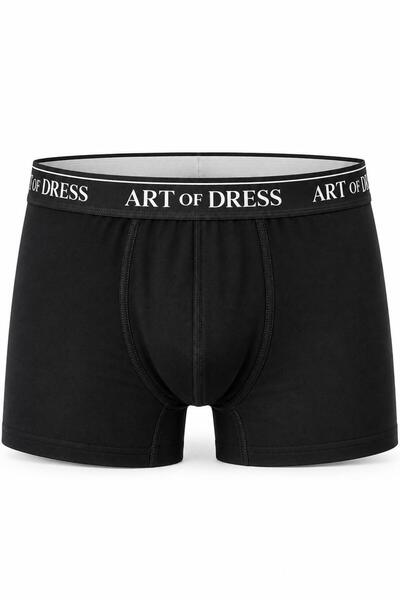 art of dress بوكسر رجالي مرن من القطن الأسود والليكرا