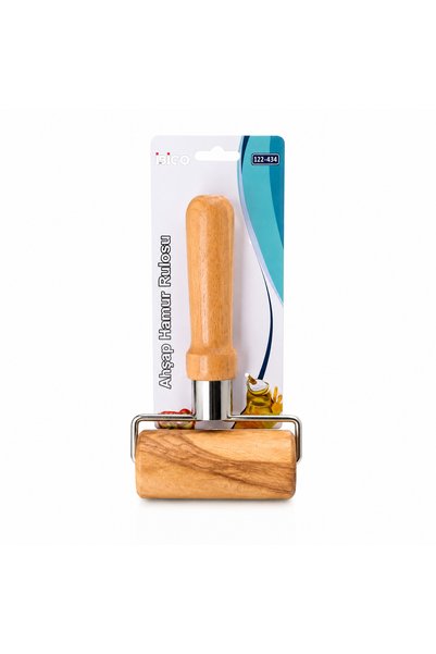 Generic Brand Dough Rolling Wheel with Metal Body and Wooden Handle