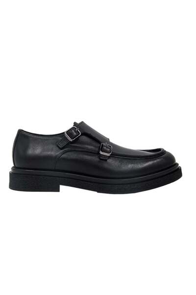 Alberto Rossi 101 7Km 4823 Double Buckle Men's Classic Shoes - Black