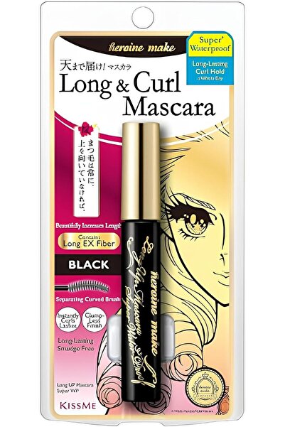 Heroine Make ماسكارا E by KISSME طويلة الأمد ومقاومة للماء 01 أسود، ألياف فائ...
