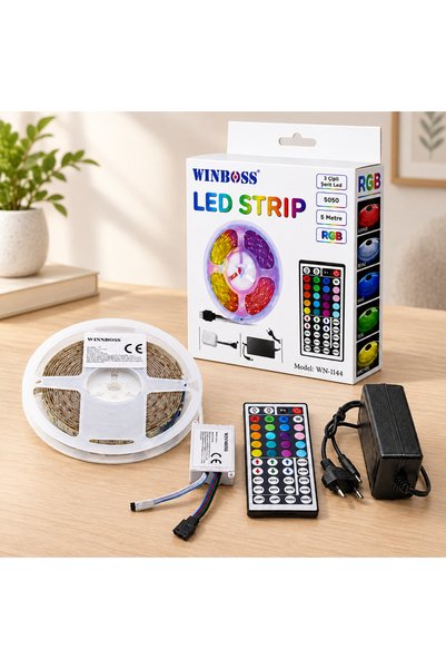 Generic Brand شريط إضاءة LED RGB 5050 SMD بطول 5 متر (54 LED/متر) يتم التحكم ...