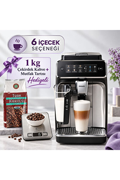 EP3349/70 6 İçecek Seçeneği Espresso Makinesi Espresso Çekirdek 1 Kg ve Tartı Hediyeli