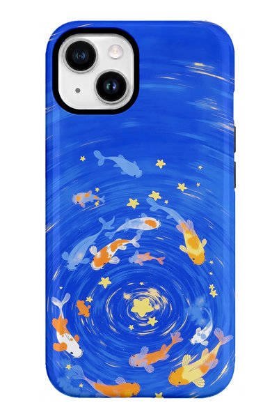 EDELFU متوافق مع iPhone 15 - غطاء Blue Galaxy Star ذو طبقتين، غطاء حماية ذو س...