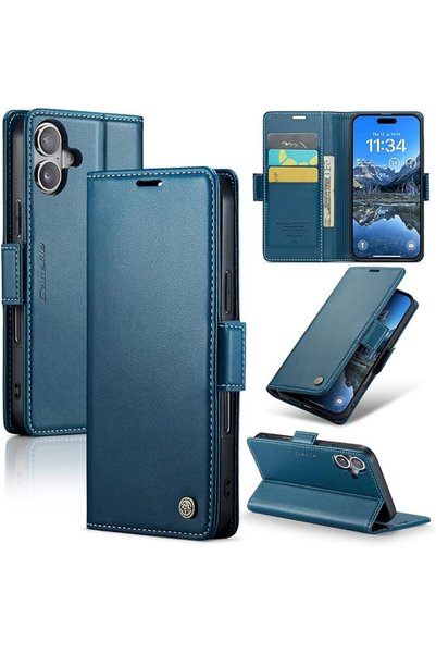 GENERAL Wallet Case for iPhone 17, Premium PU Leather Magnetic Flip Folio Cas...