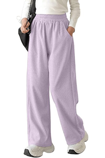 GENERAL Girl's Wide Leg Sweatpants Baggy Straight Loose Sweat Pants High Wais...