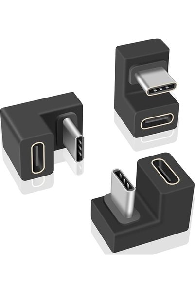 SWIUKPHE 3-Pack 180 Degree U Shape USB C Adapter, Type-C 3.1 Gen 2 Elbow Conn...