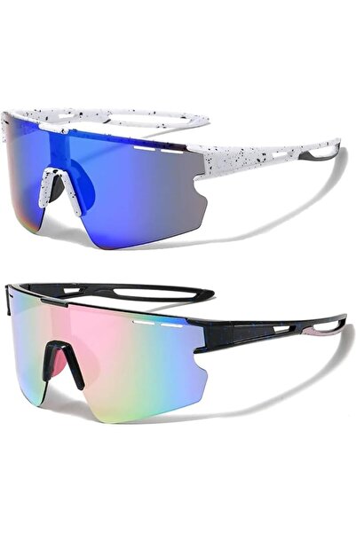 Tazweeq 2 Pack Polarized Sports Sunglasses with UV400, Cycling Glasses for Me...