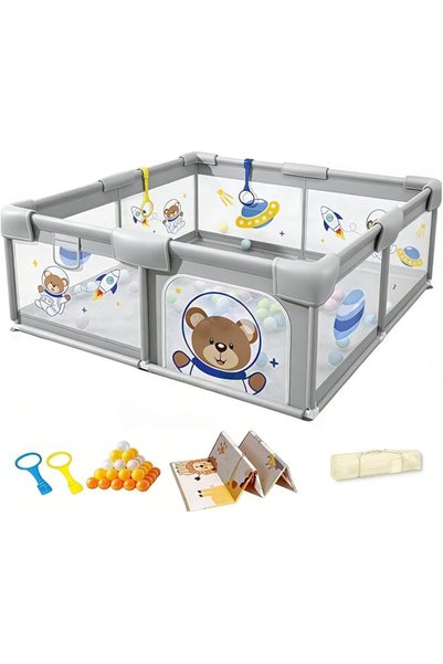 GENERAL Baby Playpen with Mat - Baby and Toddler Fence, 180 x 200cm Baby Fenc...