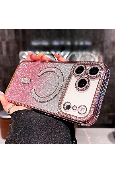 GENERAL Magnetic Glitter Case for iPhone 17 Pro Max, Shiny Full Camera Lens P...