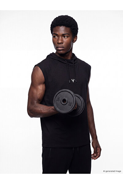 LC Waikiki Xside Active Black Combed Cotton Men's Sports Tank Top with Nevavm...