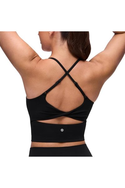 CRZ YOGA بلوزات نسائية قصيرة من Butterluxe Twist Cross Back - بأشرطة قابلة لل...