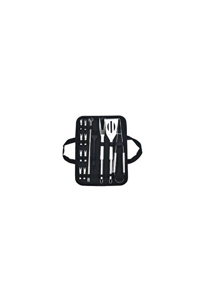 OEM Set 16 Ustensile pentru Gratar, din Otel Inoxidabil, Geanta Oxford, Argintiu