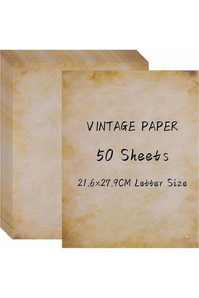ANGJU 50 Sheets Vintage Paper, Letter Size Printer Parchment Paper