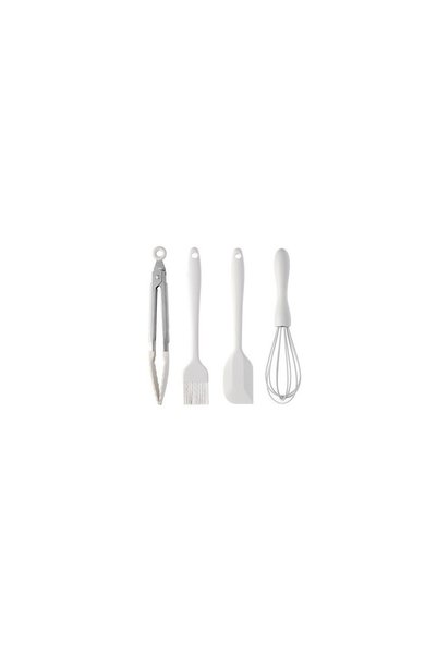OEM Set 4 Ustensile de Bucatarie, din Silicon+Inox, Termorezistente, Antiader...