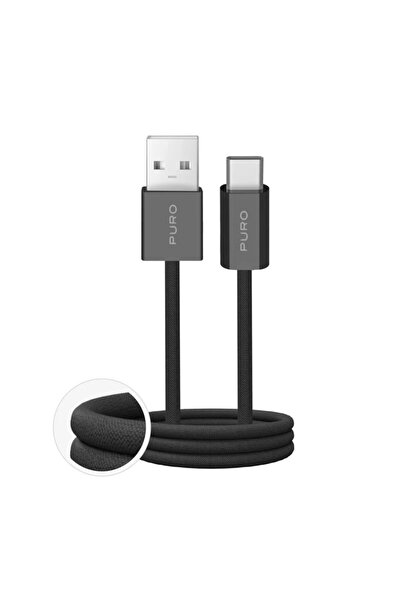 Puro Fabrik 2.0 Cablu împletit USB-A la USB-C 10W 1.5m - Negru