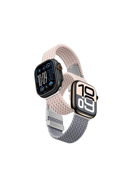 Amazingthing Set de 2 curea Blend pentru Apple Watch 45/46/49mm - Roz-Gri/Roz