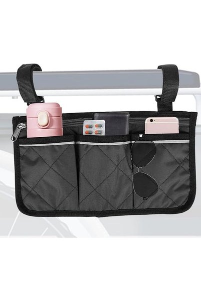 JOYZZZ Wheelchair Bag, Universal Side Storage Pouch with Cup Holder and Multi...