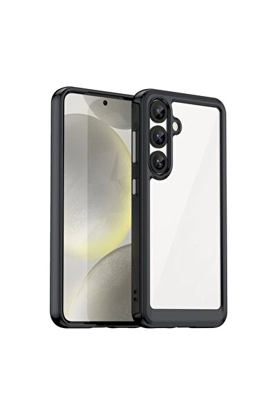 Hurtel Husă Outer Space pentru Samsung Galaxy S25 Edge cu ramă flexibilă - Negru
