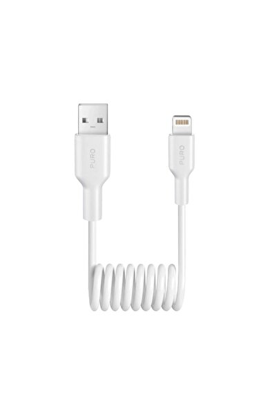 Puro Cablu spiralat USB-A - Lightning 12W 1m - Alb