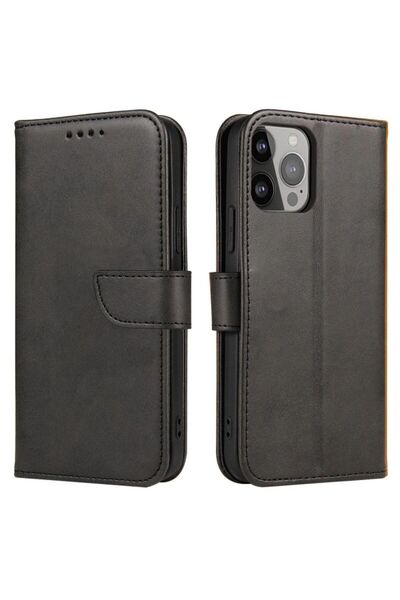 Hurtel Husă tip portofel cu clapetă și magnet pentru Infinix Hot 30 - Negru