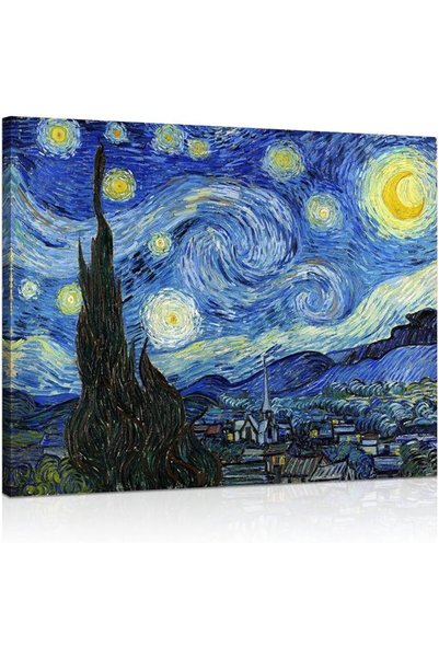 GENERAL 1 KINGO Van Gogh Canvas Wall Art: Starry Night Landscape Painting Pic...