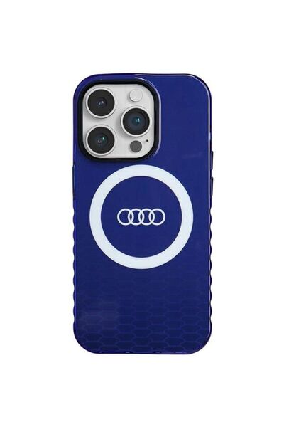 Audi Husă IML Big Logo MagSafe pentru iPhone 14 Pro - albastru