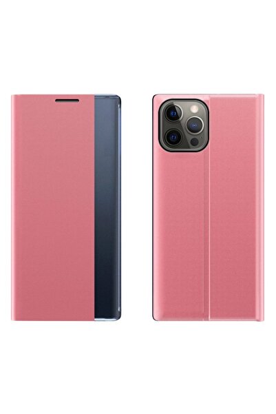 Hurtel Husă tip carte cu fereastră inteligentă pentru iPhone 13 Pro Max, roz