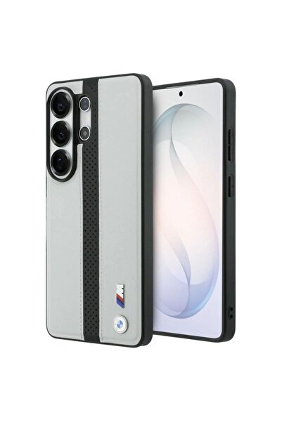 BMW Husă MagSafe cu logo perforat cu dungi pentru Samsung Galaxy S26 Ultra - Gri
