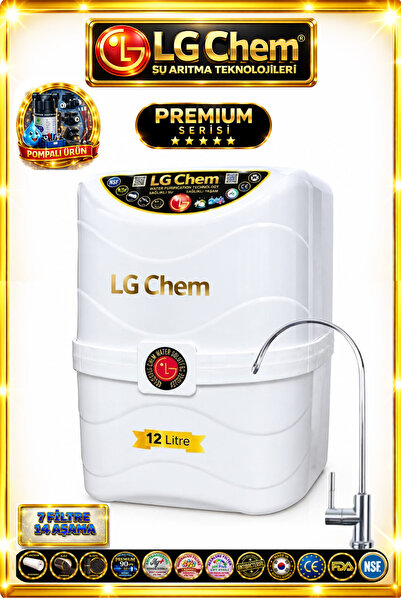 LG Chem PREMIUM SERIES POMPALI 7 Filtre 14 Aşama 12 Litre BEYAZ RENK Su Arıtm...