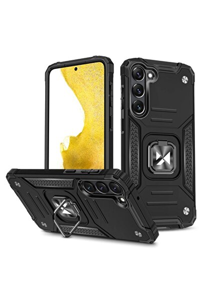 WOZINSKY Husă Ring Armor pentru Samsung Galaxy S23+, carcasă blindată cu supo...