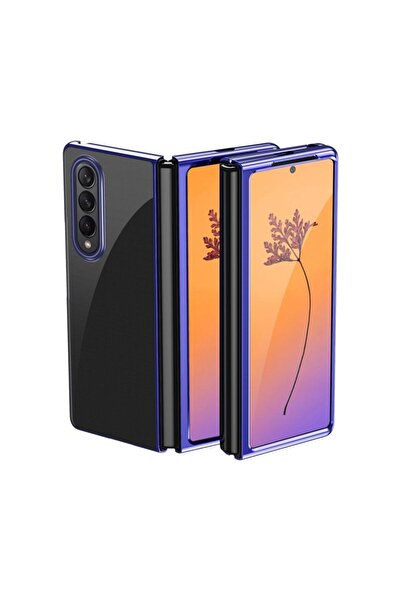 Hurtel Husă placată pentru Samsung Galaxy Z Fold 4, cu ramă metalică albastră
