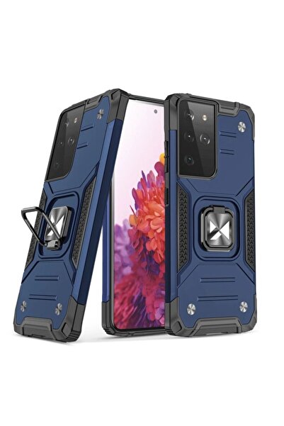 WOZINSKY Husă hibridă rezistentă Ring Armor + suport magnetic pentru Samsung ...