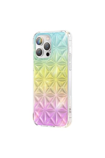 Kingxbar Husă din seria Miya pentru iPhone 14 Plus, capac spate curcubeu.
