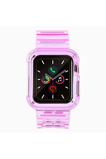 Hurtel Set curea din silicon, carcasă și lumini pentru Apple Watch 40mm - Roșu