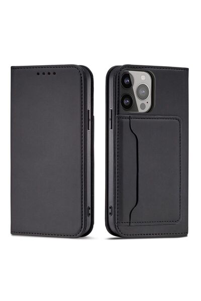 Hurtel Husă tip carte cu magnet pentru iPhone 14, cu suport, negru