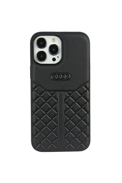 Audi Husă rigidă din piele naturală pentru iPhone 13 Pro Max 6.7 " negru/negr...