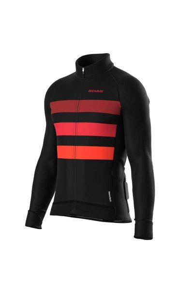 Biemme Tricou cu mânecă lungă CALDERONE negru roșu M