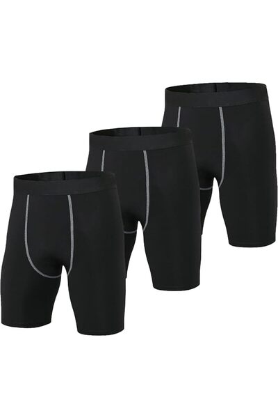 GENERAL 3 Pack Compression Shorts Men Sports Anti-Chafing Underwear Base Laye...