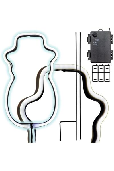 Luca OM DE ZĂPĂCĂNE NEON ALB 81 LED ALIMENTAT CU BATERII 14.5x96CM