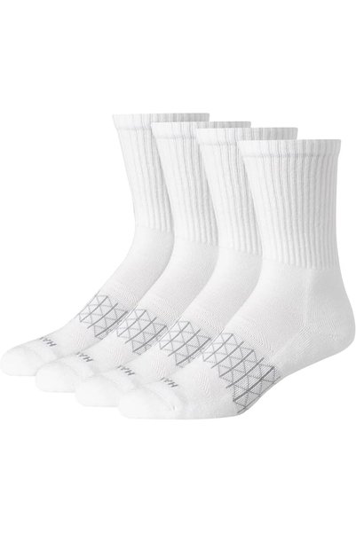 HANES mens Absolute Active Cushioned Crew Socks, Moisture Wicking Socks, Seam...