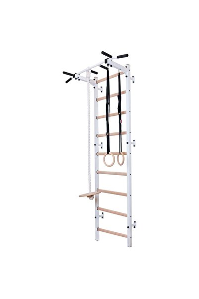 BenchK Bară de gimnastică de perete din lemn și metal, cu bară metalică și ac...