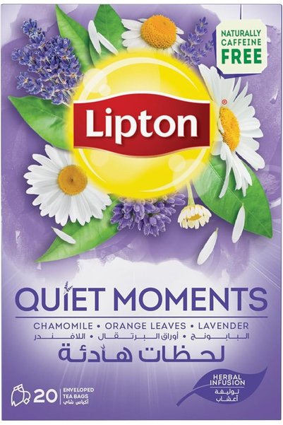 Lipton أكياس شاي بالأعشاب، مزيج البابونج والبرتقال واللافندر لحظات هادئة، يحت...
