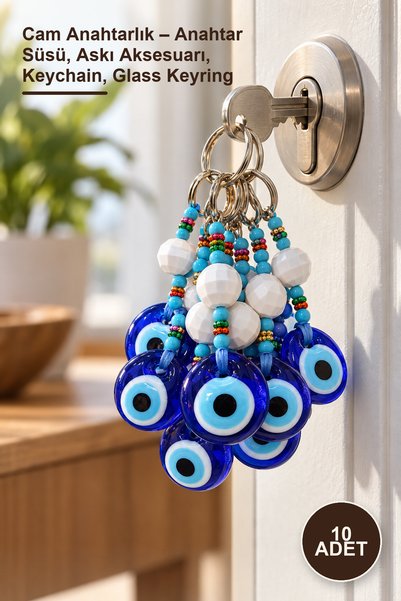 Yenilig 10 Pieces Glass Keychain – Key Ornament, Hanging Accessory, Keychain,...
