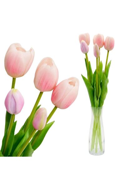 SASKA GARDEN BUCLETĂ CU 5 LALELE ROZ DESCHIS, 39 CM, CADE A FI VRAJITE, DECOR...