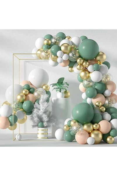 U-HOOME U HOOME 117 PCS Olive Green Balloon Wreath Arch Set,Birthday Party De...