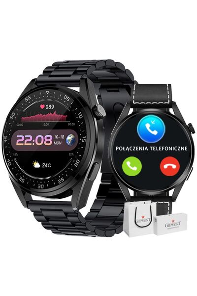 Giewont Smartwatch Vertex SmartCall GW450-2 din piele carbon/carbon