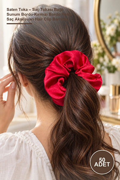 Yenilig 50 Pieces Satin Hair Clips – Hair Clips Tied Together Presentation Bu...